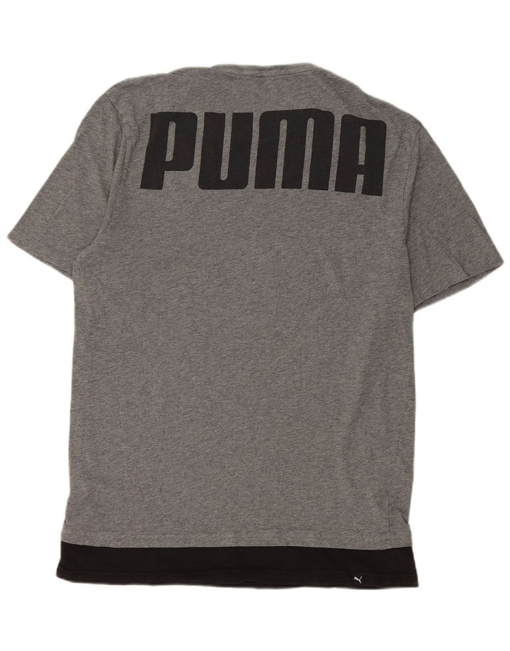 Puma Tee-Shirt Graphique Homme Gris Moyen Colourblock Cotton