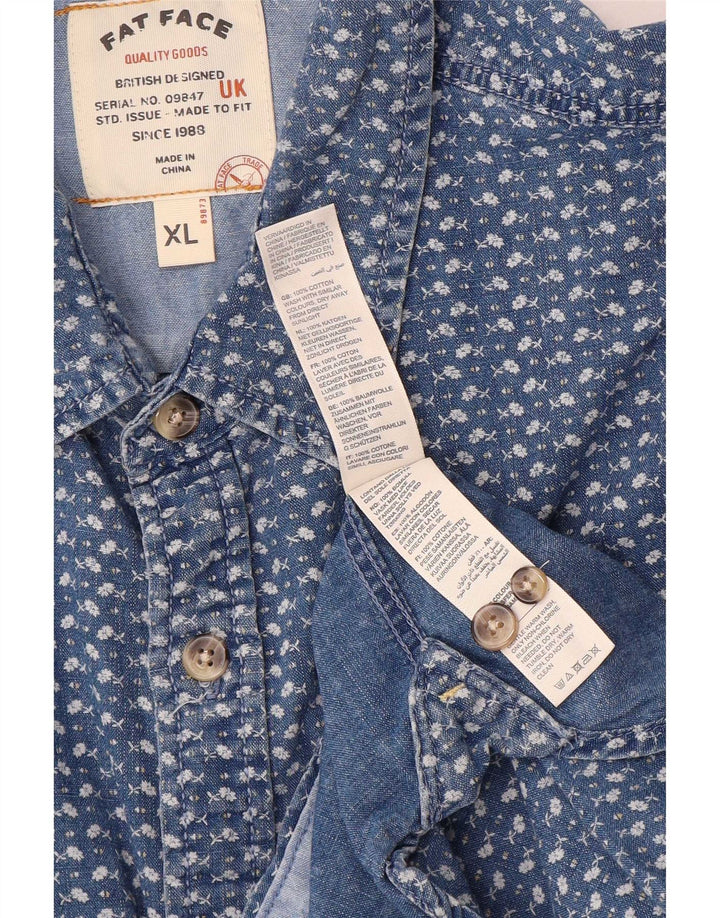 Chemise Fat Face Homme Coupe Regular XL Bleu Carreaux Coton