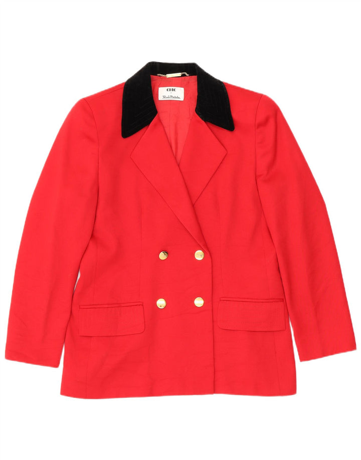 Veste Blazer Chic À Double Boutonnage Pour Femme UK 18 XL Colorblock Rouge