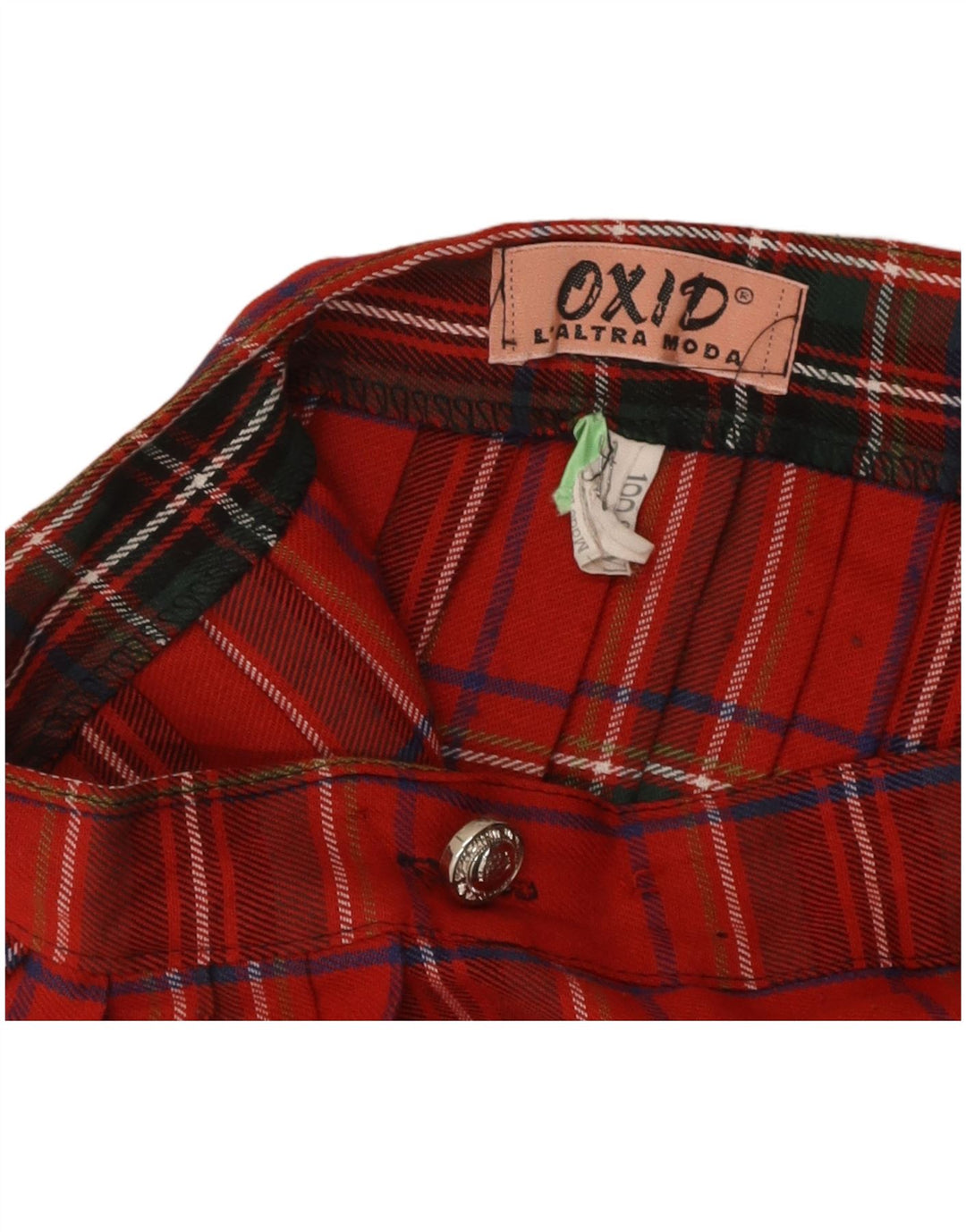 L'ALTRA MODA Womens Oxid Wrap Skirt W32 Large  Red Check Viscose