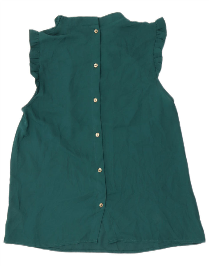 Oasis Chemisier sans manches pour femme UK 10 Petit Vert Polyester