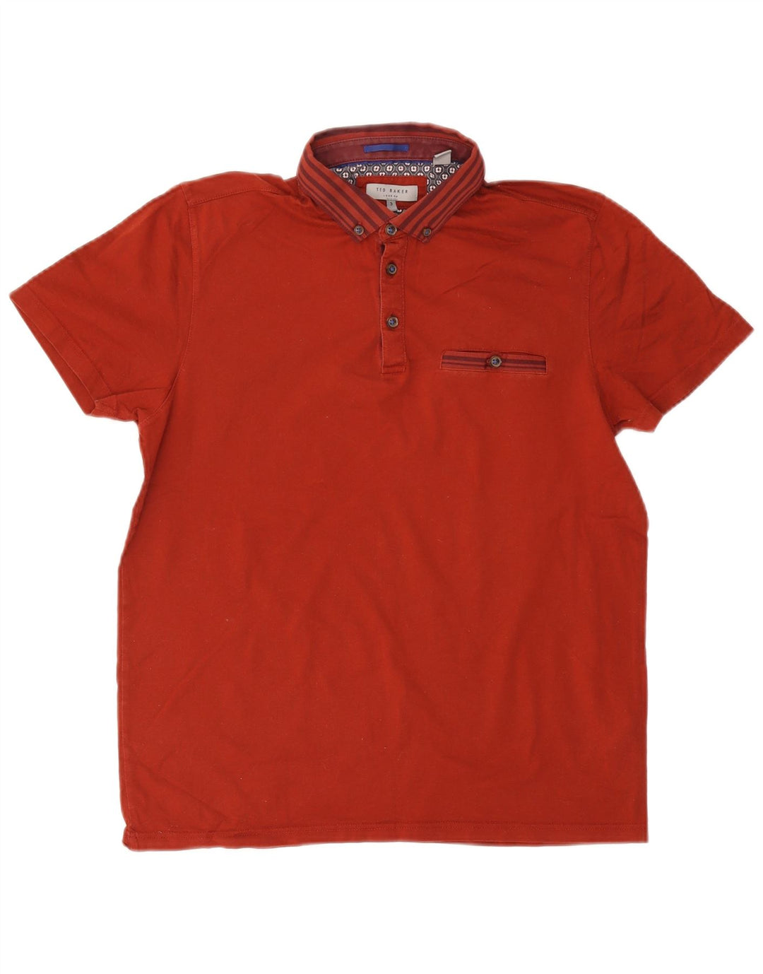 TED BAKER Polo Homme Taille 3 Coton Rouge Moyen