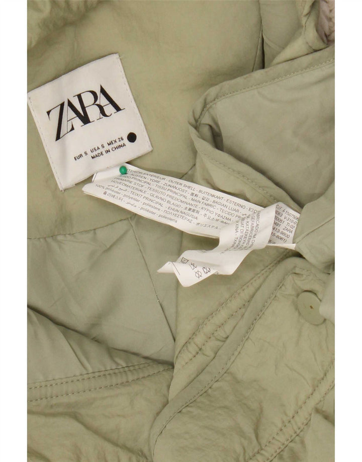 Zara Veste coupe-vent à capuche surdimensionnée pour femme UK 10 Small Beige