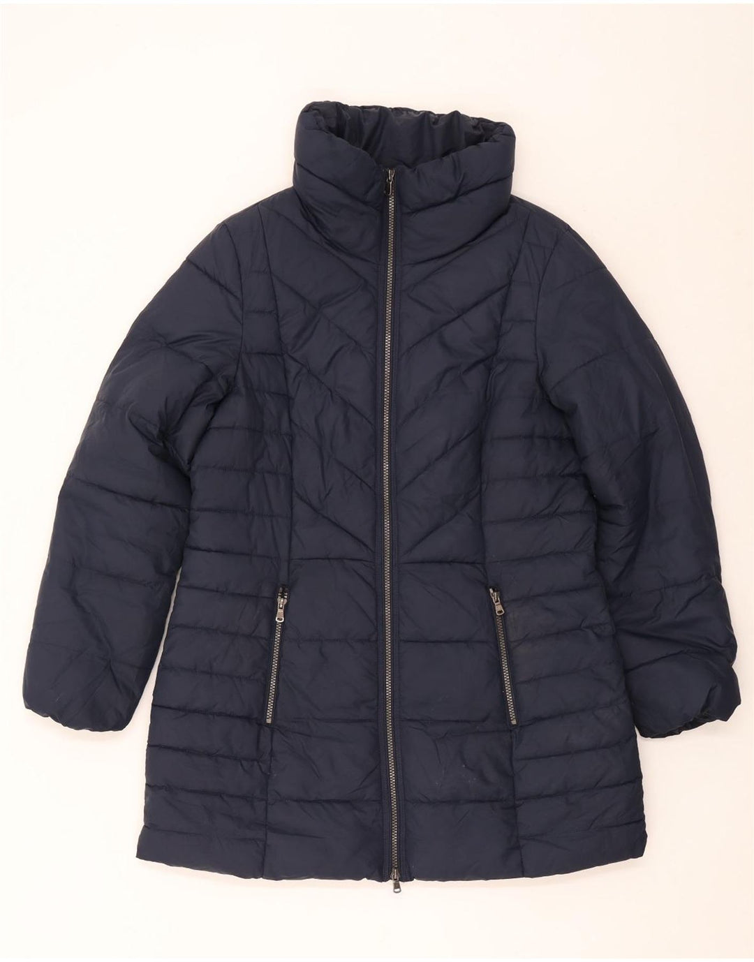 Marks & Spencer Manteau rembourré pour femme UK 14 Large Bleu Marine Polyester