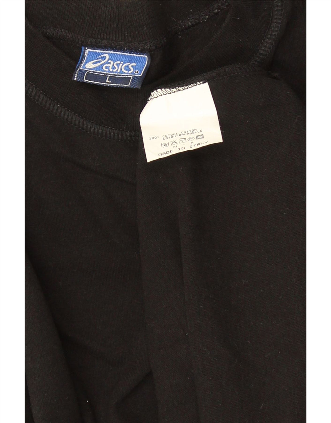 Asics Haut à manches longues pour hommes en coton noir grand