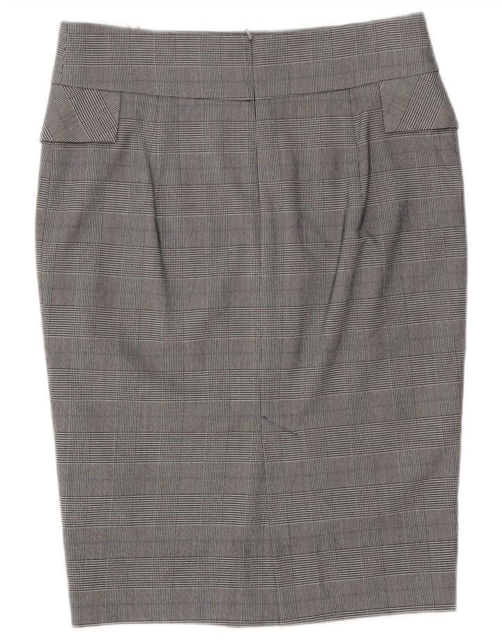 Zara Femme Jupe Crayon Midi Moyen W30 Gris Carreaux