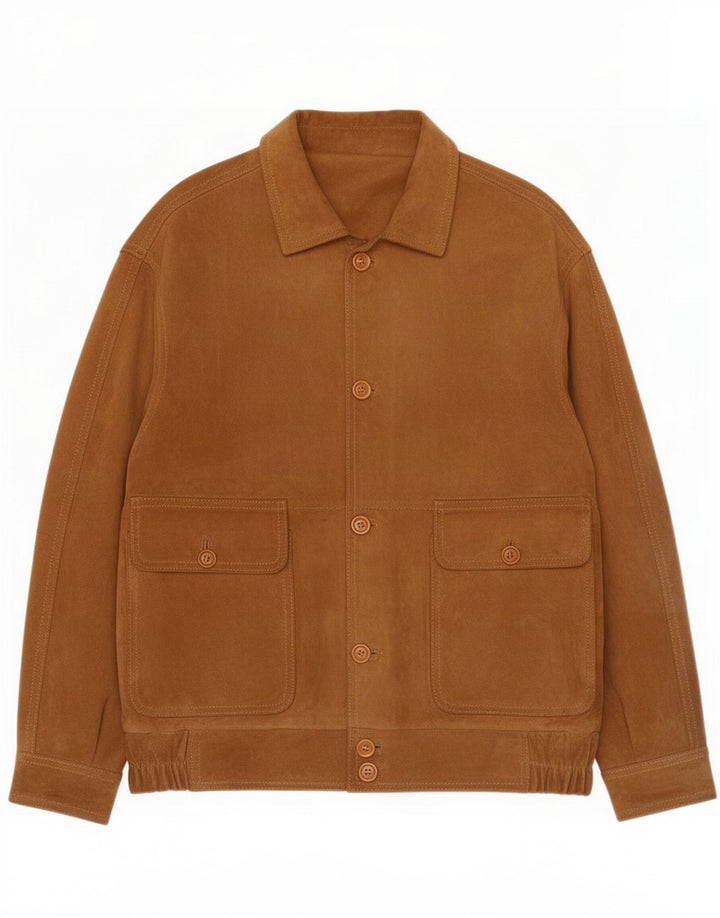 veste en daim homme vintage IT 48 cuir beige moyen