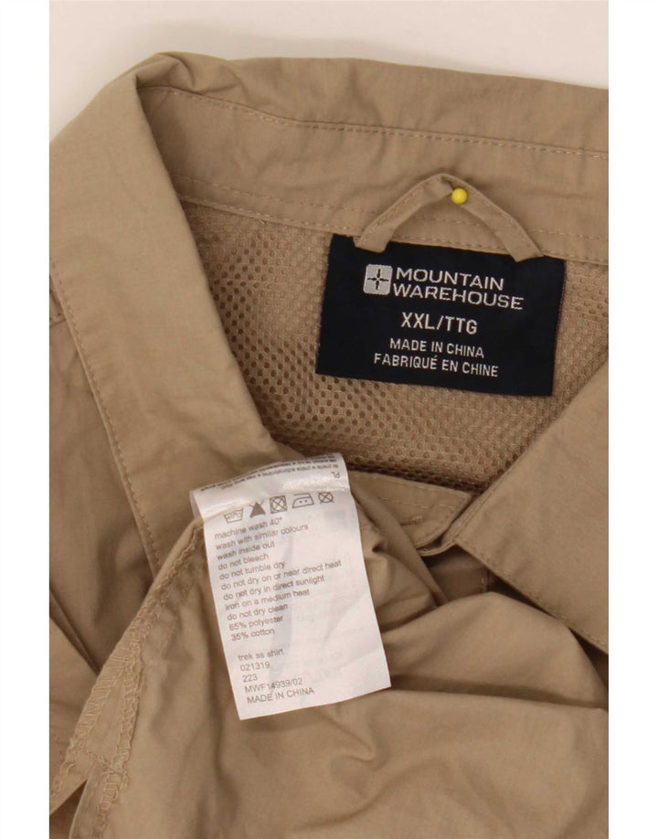 Mountain Warehouse Chemise à manches courtes pour homme 2XL Beige Polyester