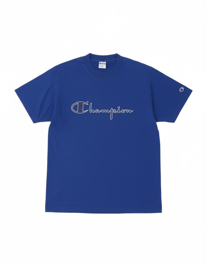 CHAMPION Mens Graphic T-Shirt Top Medium Blue Cotton