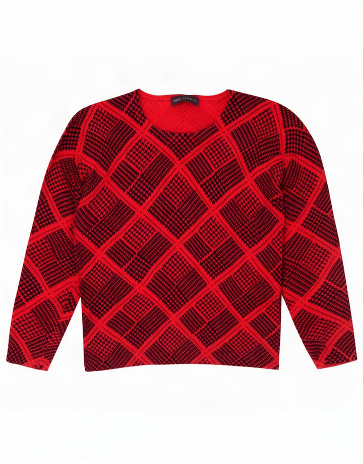 Marks & Spencer Pull col bateau pour femme UK 12 Rouge moyen