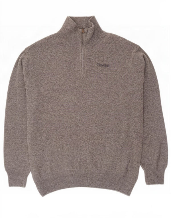 Kappa Mens Zip Neck Jumper Sweater 2XL Grey Lambswool