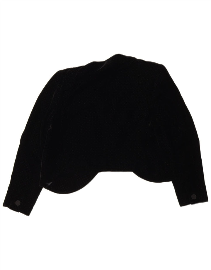 Veste Boléro Femme Vintage UK 14 Moyen Noir Repéré