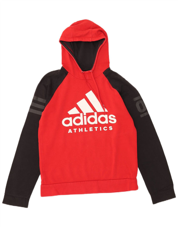 Adidas Pull à capuche graphique pour homme Rouge moyen Colourblock
