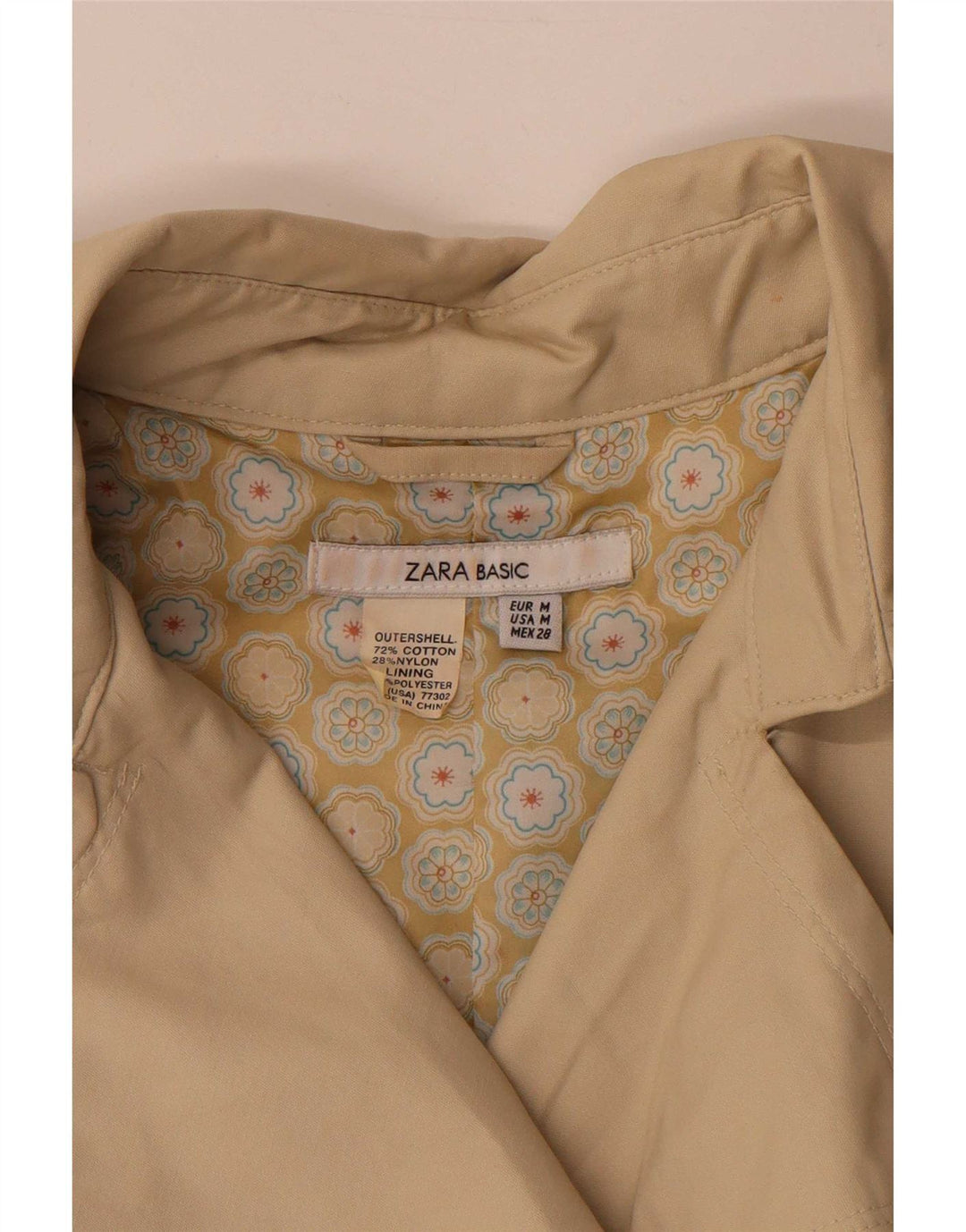 Zara Trench Femme UK 14 Coton Beige Moyen