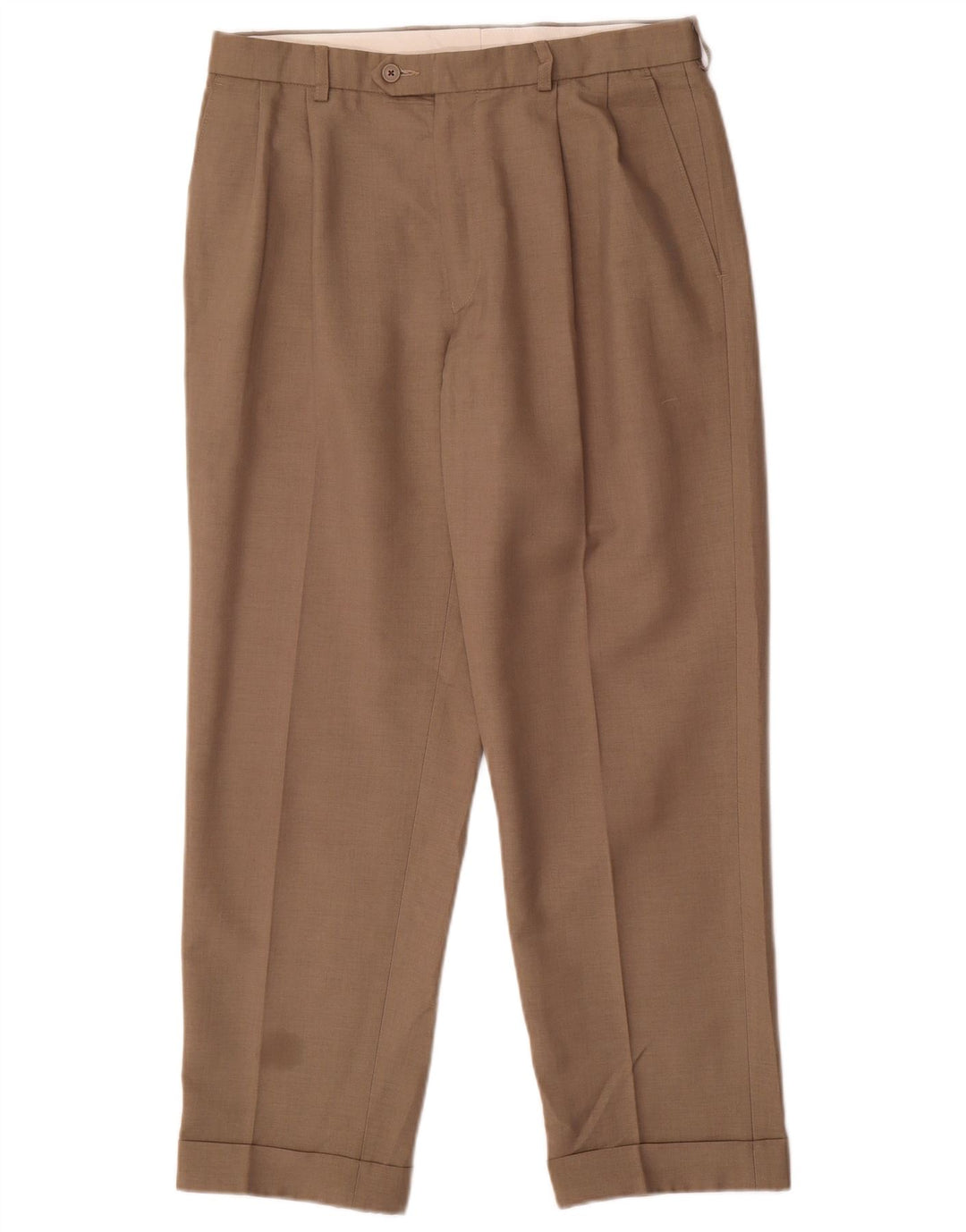 MARKS & SPENCER Mens Pegged Suit Trousers W32 L29 Beige Polyester