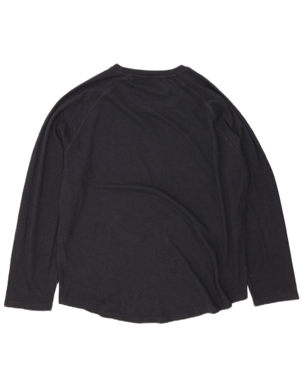 Crew Clothing Haut à manches longues pour homme en coton noir 2XL