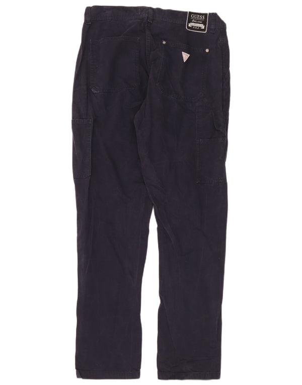 Guess Pantalon Cargo Droit Homme W32 L32 Bleu Marine