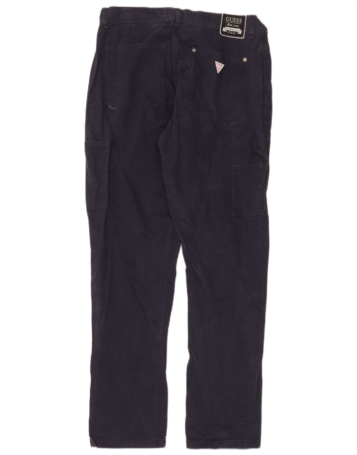 Guess Pantalon Cargo Droit Homme W32 L32 Bleu Marine