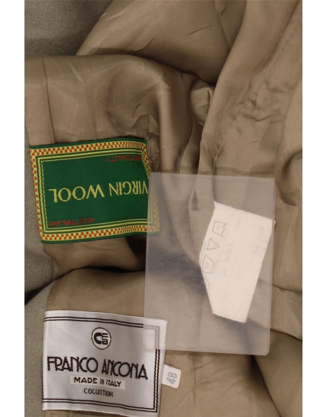 Franco Ancona Duffle Coat Homme IT 48 Laine Gris Moyen