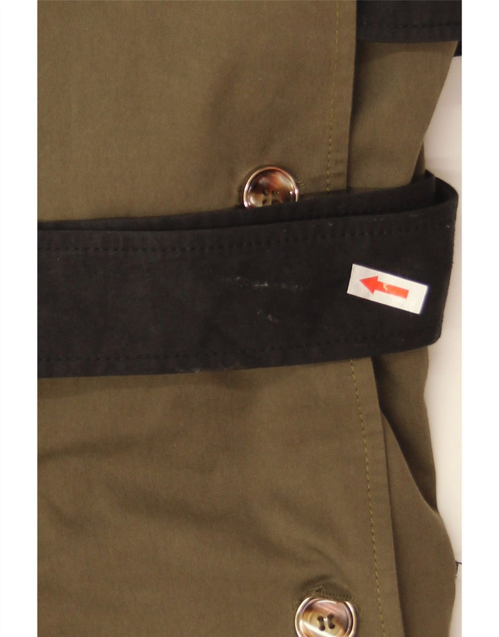 Oasis Trench-Coat surdimensionné pour femme UK 10 Petit Kaki Colorblock Polyester
