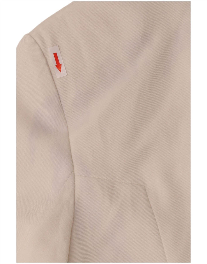 Jurgen Michaelsen Veste blazer à 3 boutons pour femme UK 10 Petit Blanc Polyester