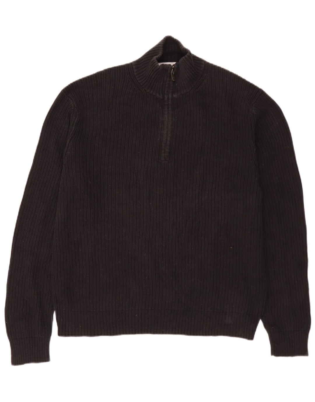 Calvin Klein Pull à col zippé pour homme Grand coton noir