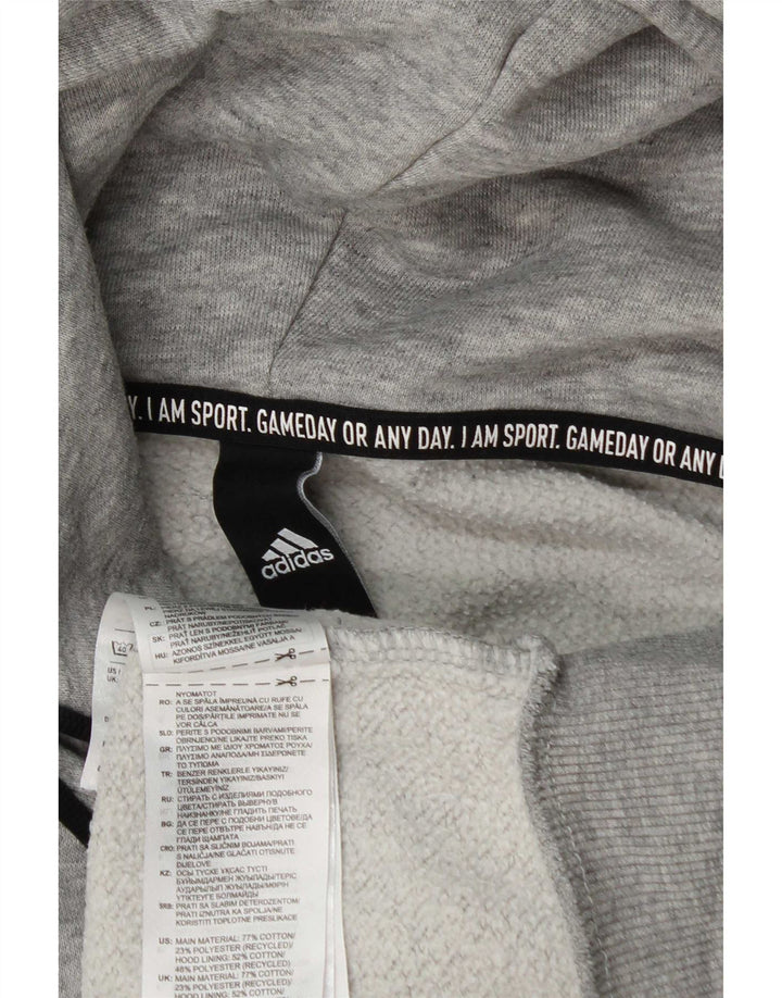Adidas Pull à capuche graphique pour homme en coton gris moyen