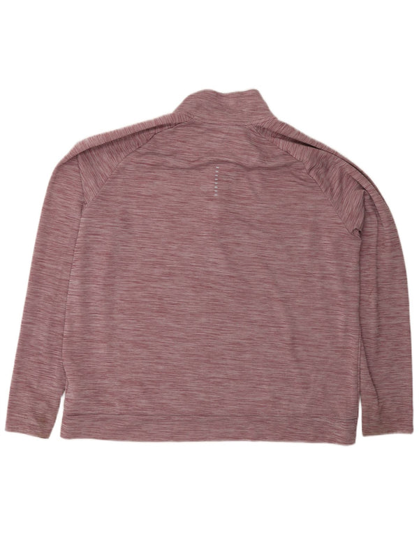 Nike Haut de course à col zippé à manches longues pour homme XL Rouge moucheté Polyester Sports