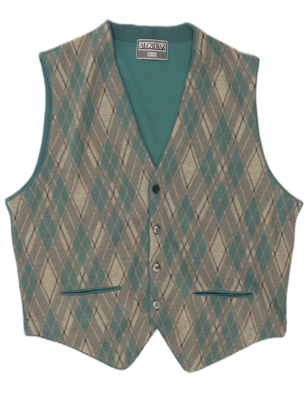 Alcatraz Gilet Homme Bleu Moyen Argyle/Diamant Acrylique