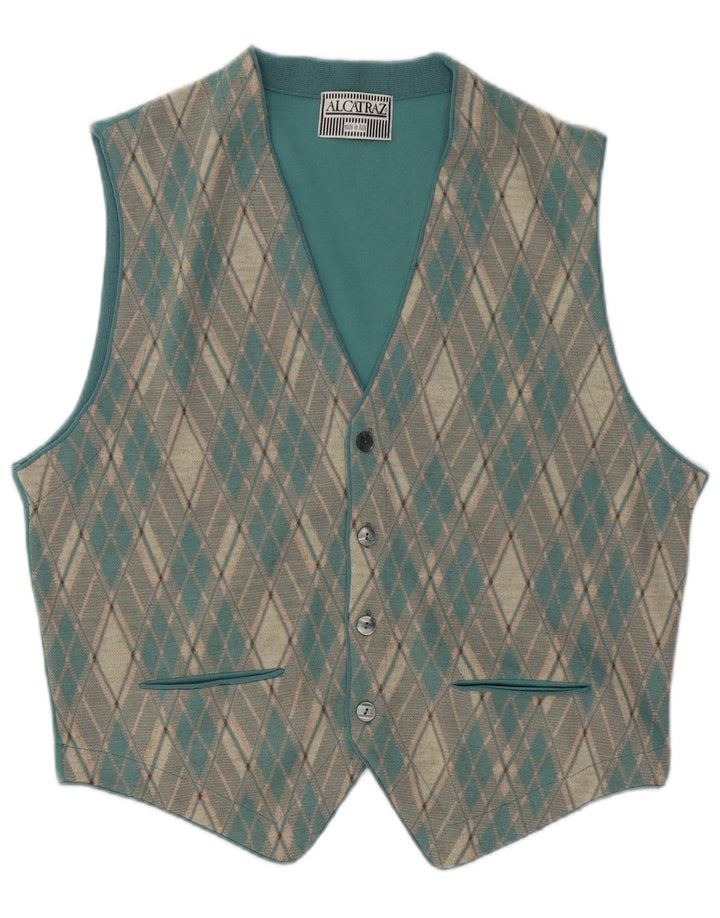 Alcatraz Gilet Homme Bleu Moyen Argyle/Diamant Acrylique