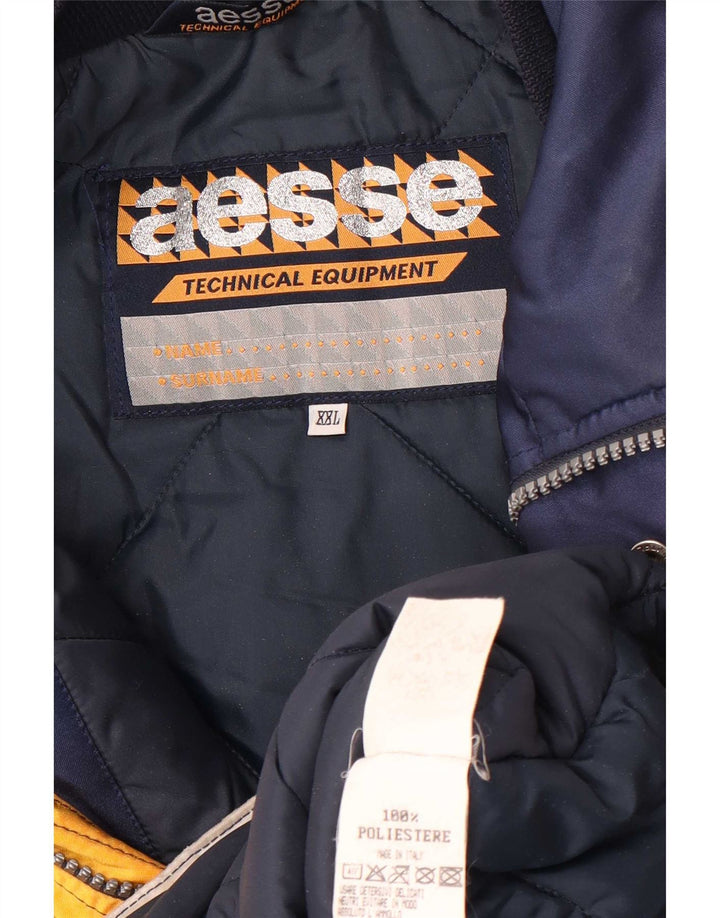 Aesse Veste de Ski Homme UK 44 2XL Bleu Marine Colorblock Polyester