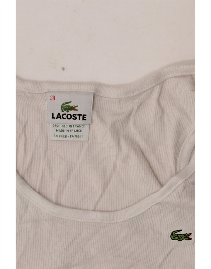 Lacoste Femme Débardeur Taille 38 Moyen Blanc Coton