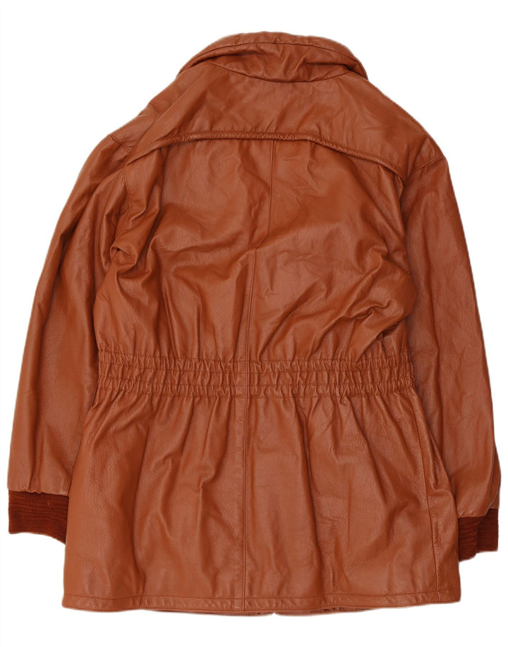 veste en cuir femme vintage UK 10 Petit Brun