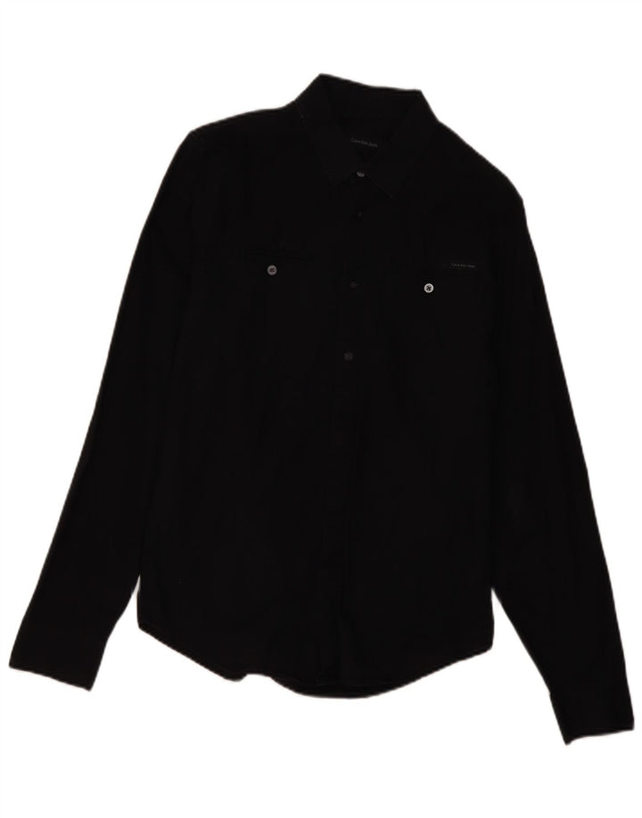 Calvin Klein Chemise Homme Coton Noir Moyen