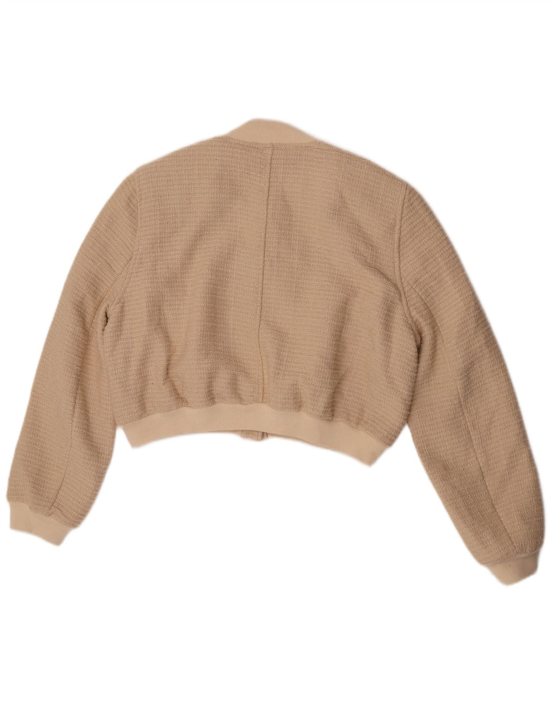 Zara Womens Bomber Jacket UK 16 Grand Coton Beige