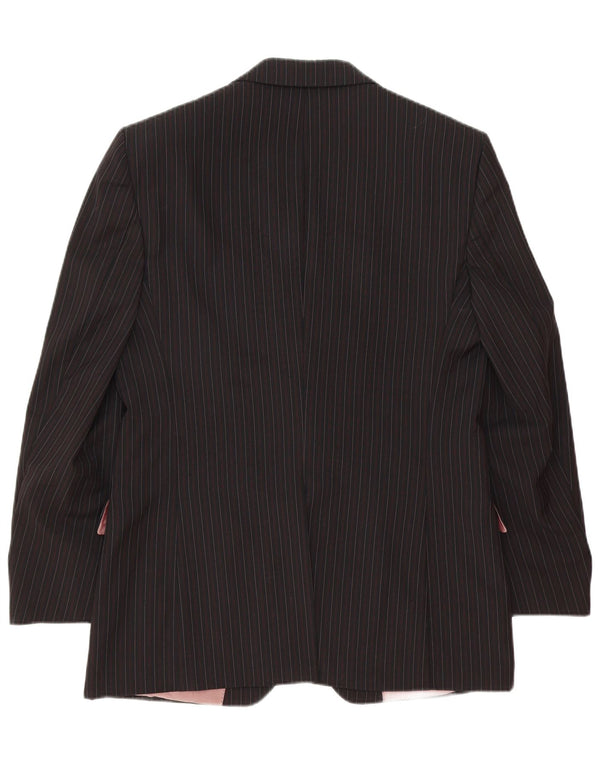 Hugo Boss Veste blazer à 3 boutons pour homme IT 52 XL en laine à fines rayures noires classique