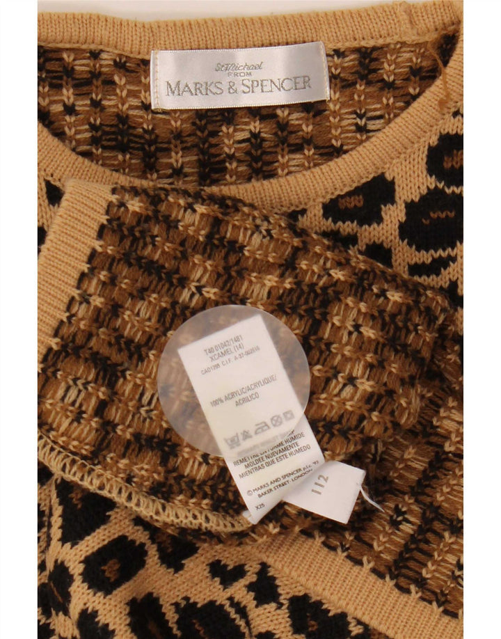 Marks & Spencer Pull à col rond pour femme UK 14 Large Marron