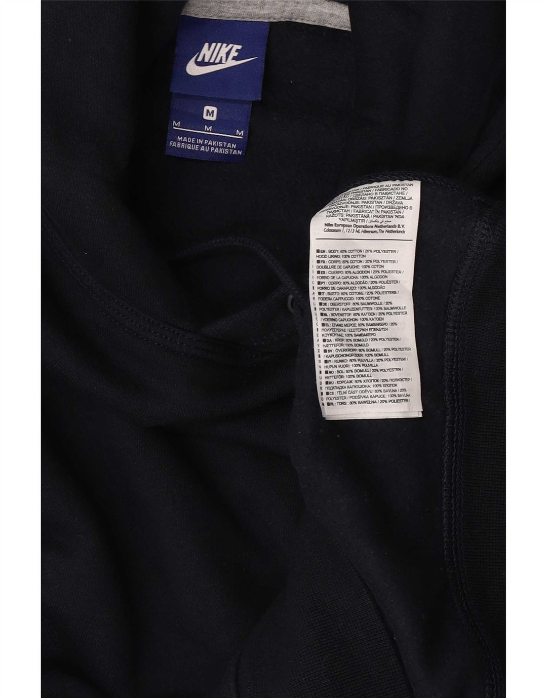 Nike Pull à capuche en coton bleu marine moyen pour homme