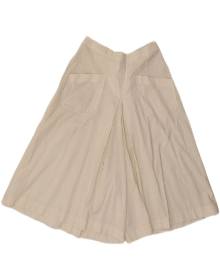Short décontracté à jambes larges vintage pour femmes W28 blanc moyen