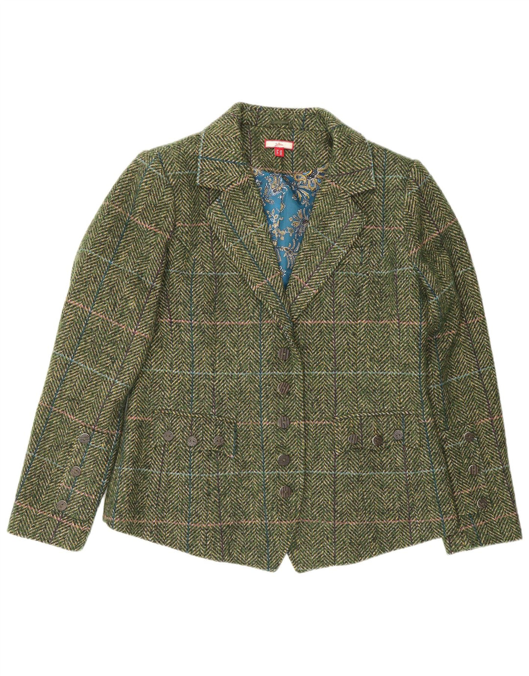 Joe Browns Veste blazer à 5 boutons pour femme UK 14 Grand pied-de-poule vert