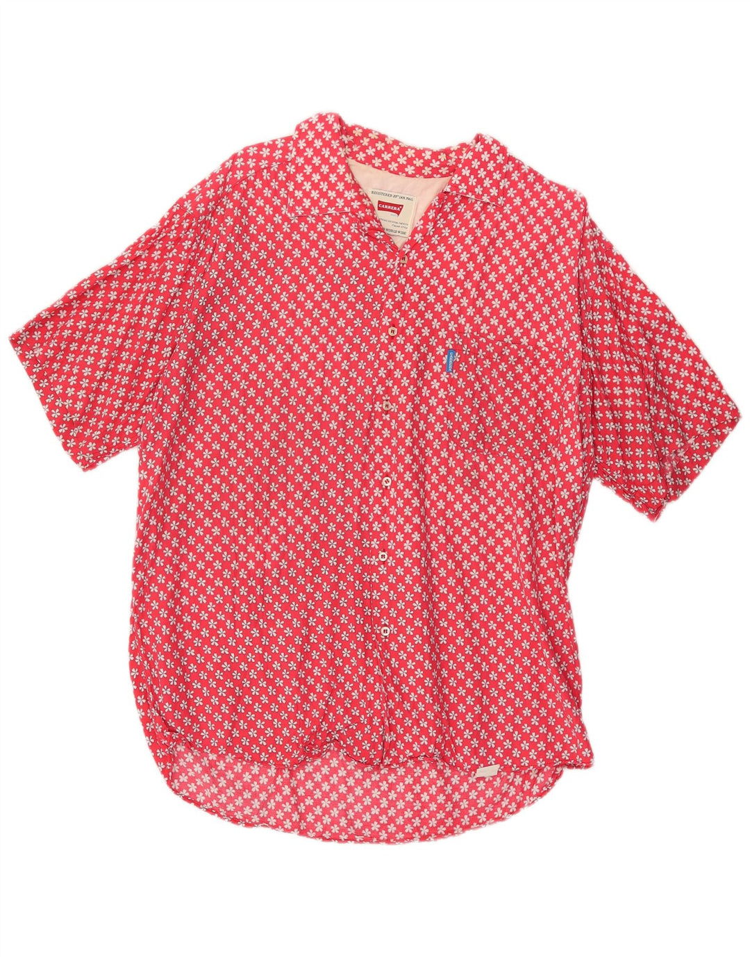 Carrera Chemise à Manches Courtes Homme XL Rouge Floral