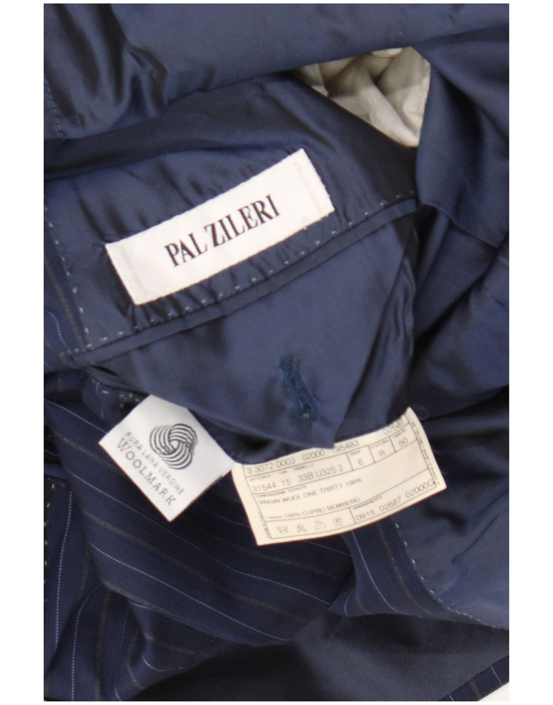 Pal Zileri Veste blazer à 3 boutons pour homme IT 50 à fines rayures bleu marine