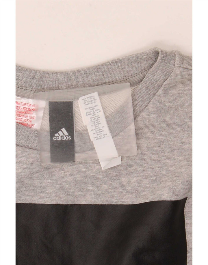 Adidas Sweat-Shirt Graphique Garçon 13-14 Ans Gris Coton