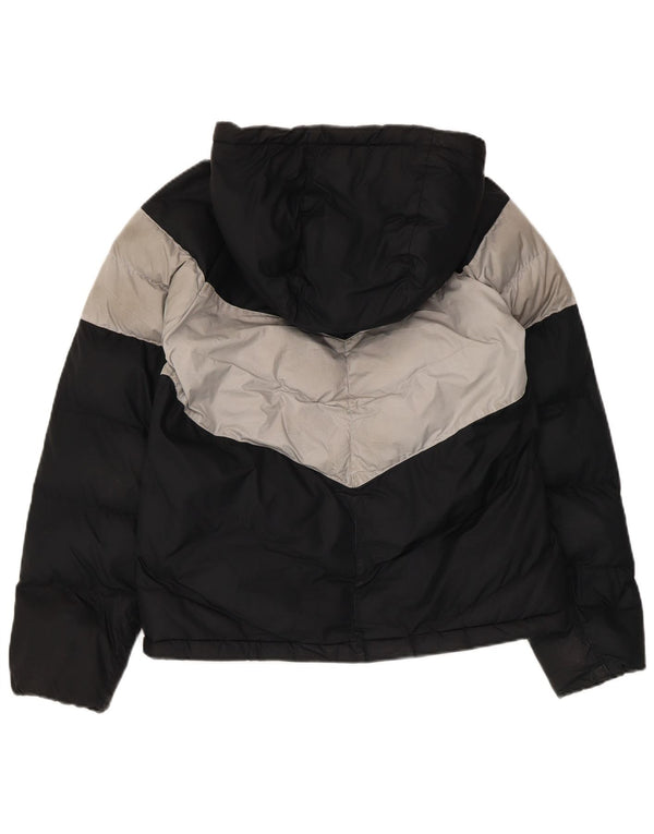 Nike Veste matelassée à capuche pour garçon 12-13 ans Large Noir Colourblock