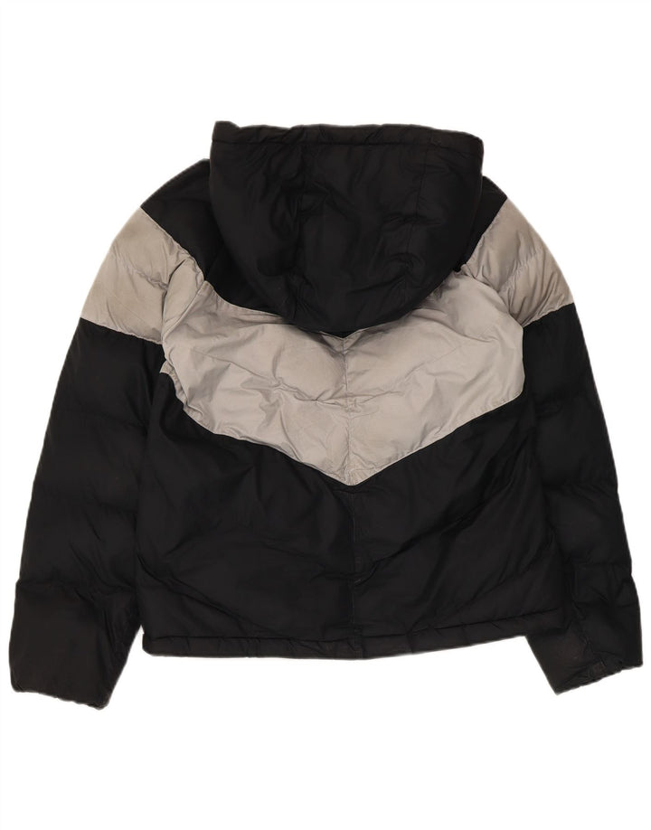 Nike Veste matelassée à capuche pour garçon 12-13 ans Large Noir Colourblock