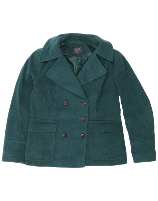 Marks & Spencer Veste blazer double boutonnage pour femme UK 12 Vert moyen