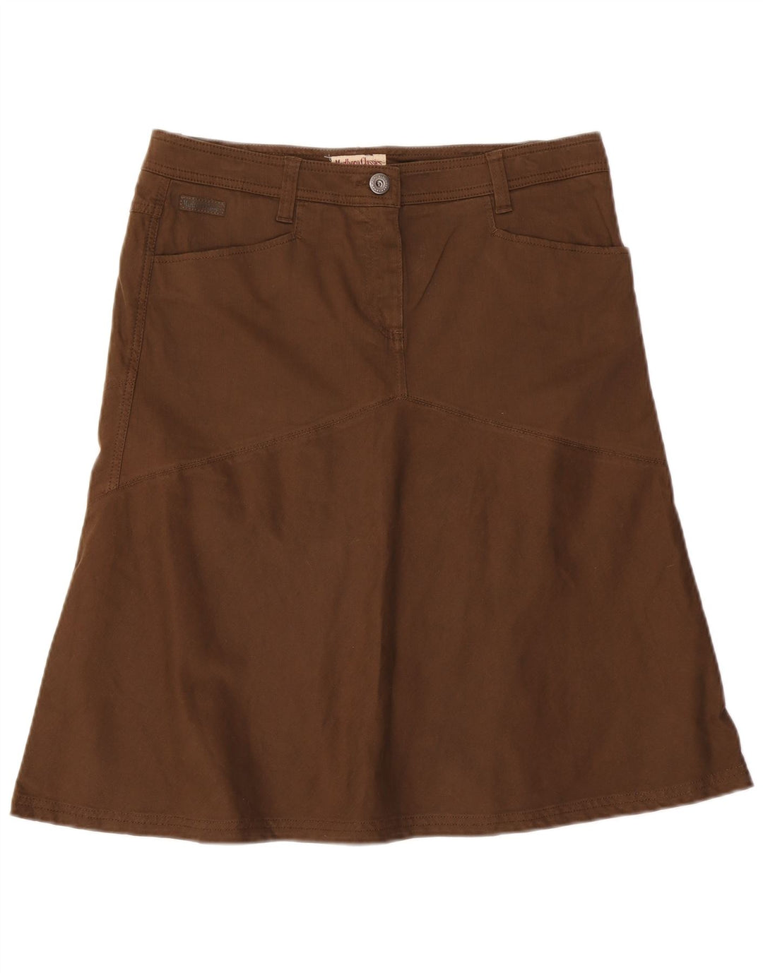 Marlboro Classics Jupe trapèze pour femme EU 48 XL W36 Marron Coton Classique