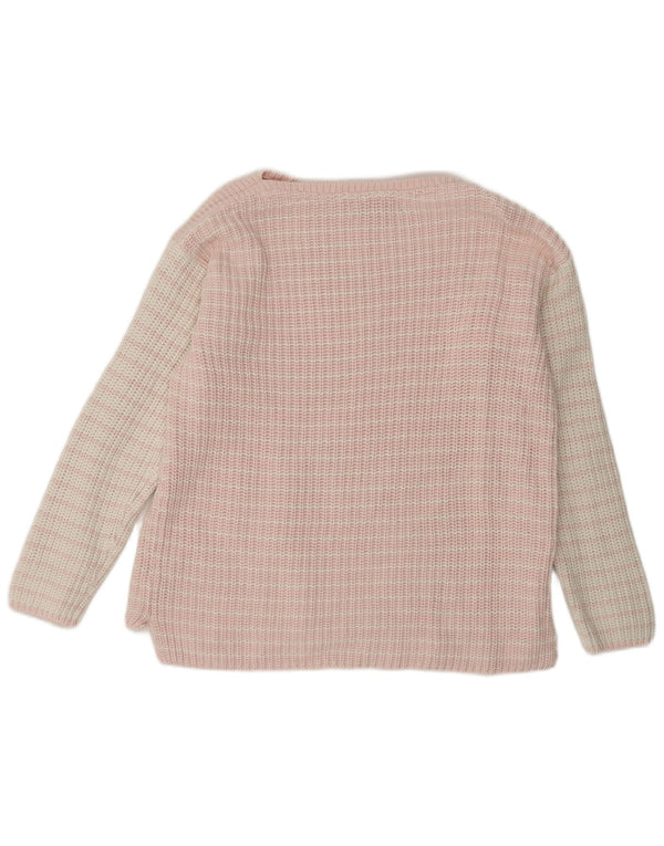 Marks & Spencer Pull col bateau pour femme UK 14 Rose moyen rayé