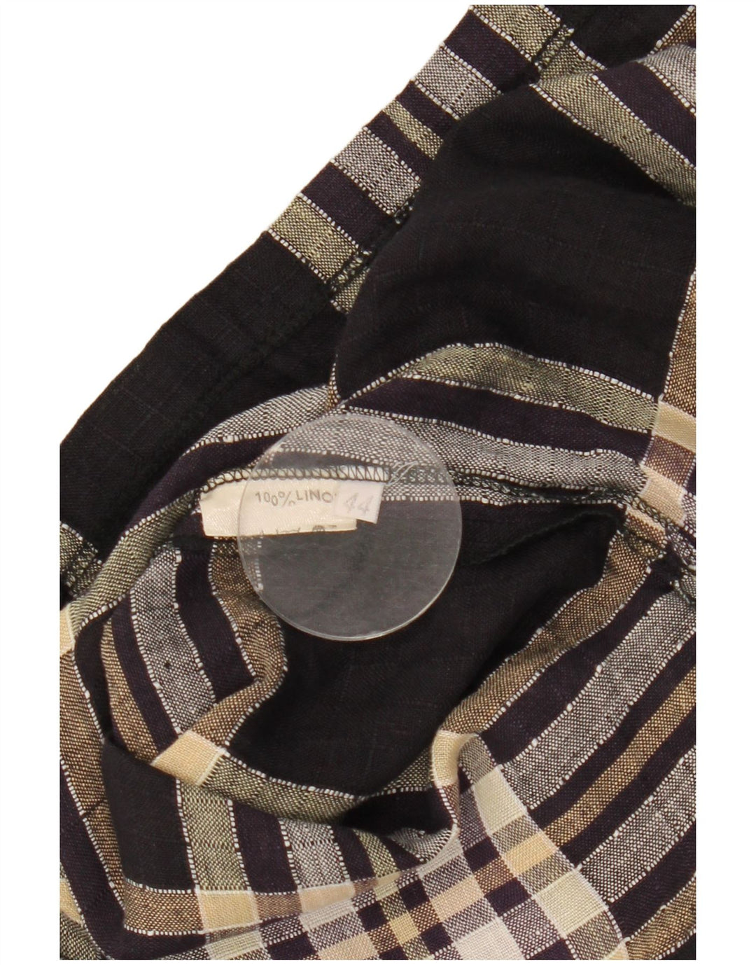 Vintage Femme 1 Bouton Manches Courtes Blazer Veste IT 44 Moyen Noir Plaid