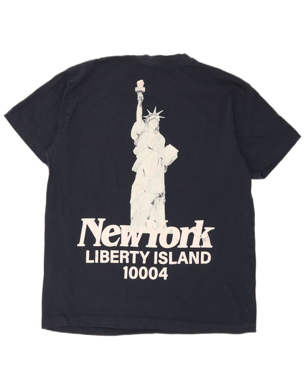 Jack & Jones T-Shirt Graphique Homme Top 2XL Bleu Marine Coton